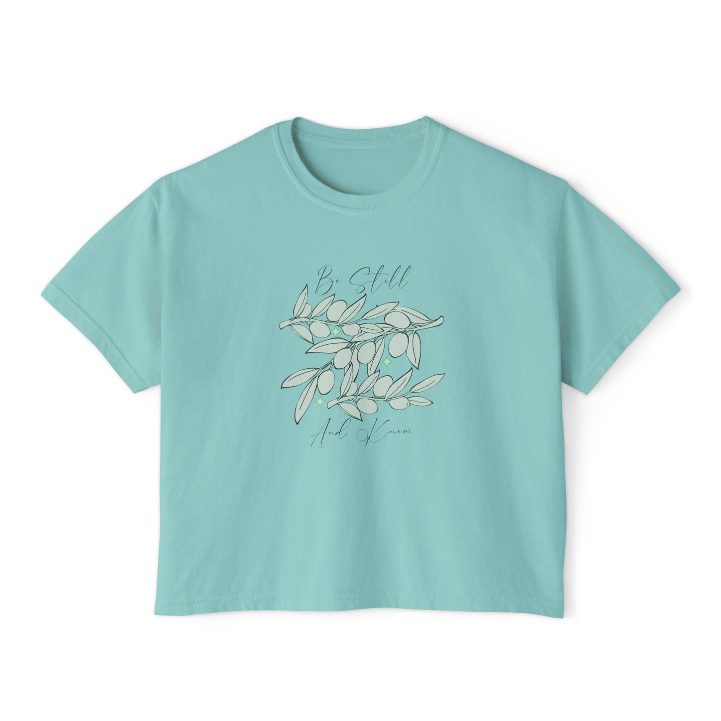 Woman's Boxy Tee - Be Still and Know - Philippians 46:10