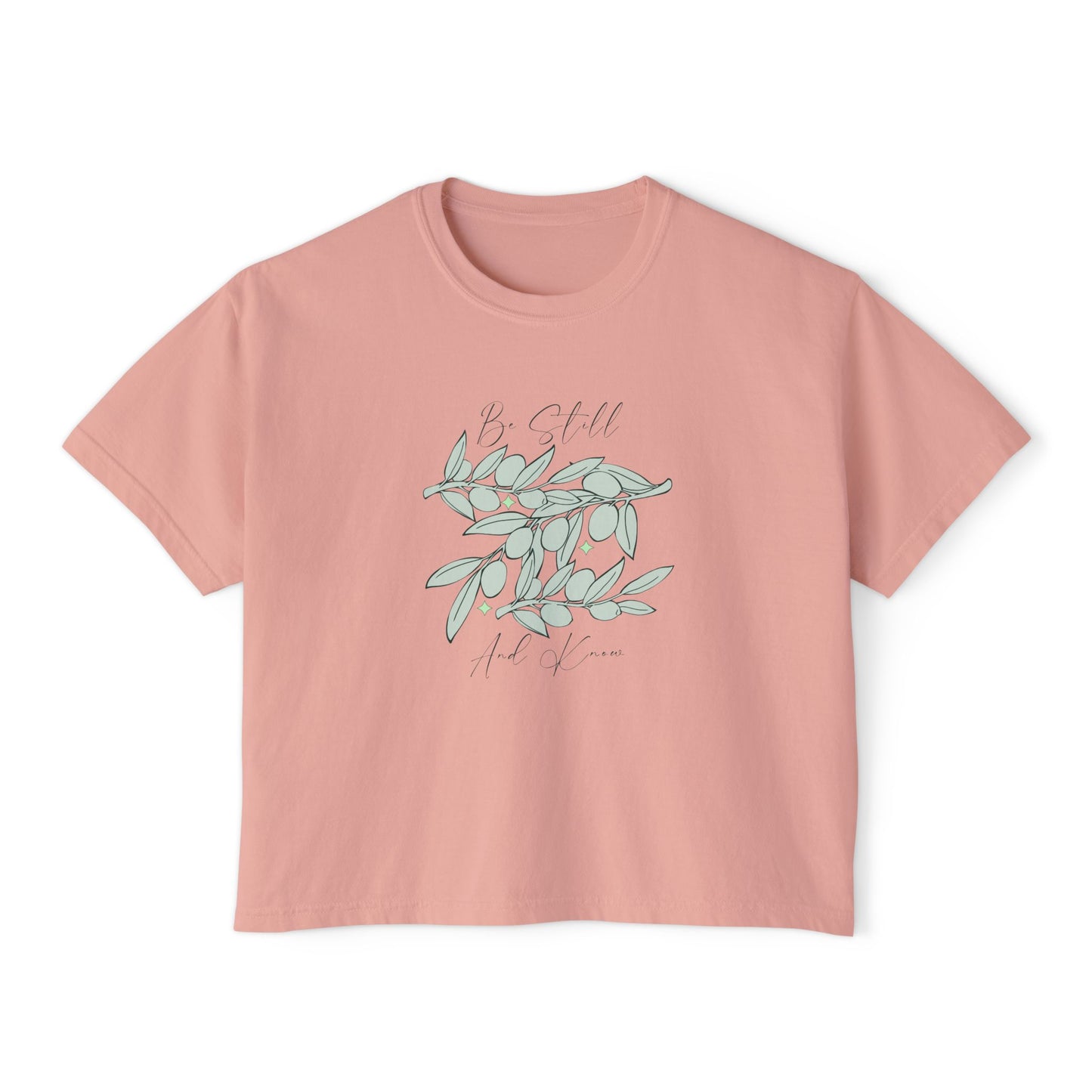 Woman's Boxy Tee - Be Still and Know - Philippians 46:10